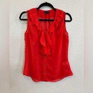 Banana Republic Women's Button Down Sleeveless Sheer Blouse small